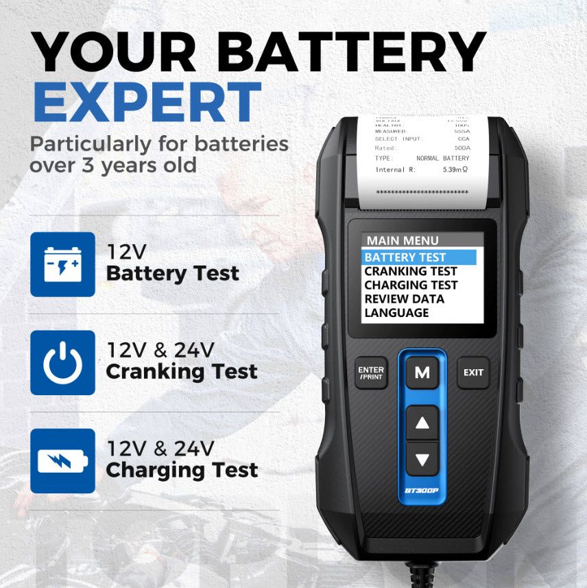 TOPDON Tester autobatérií BT300P 