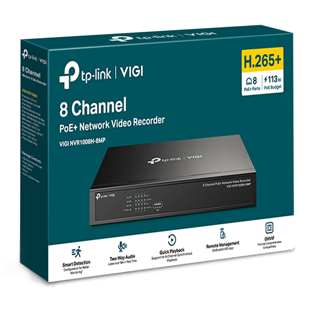 VIGI NVR1008H-8MP 8 Channel PoE Network Video Recorder 