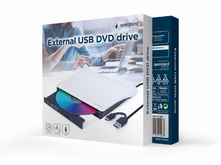 GEMBIRD External DVD-RW DVD-USB-03-BW black-white 