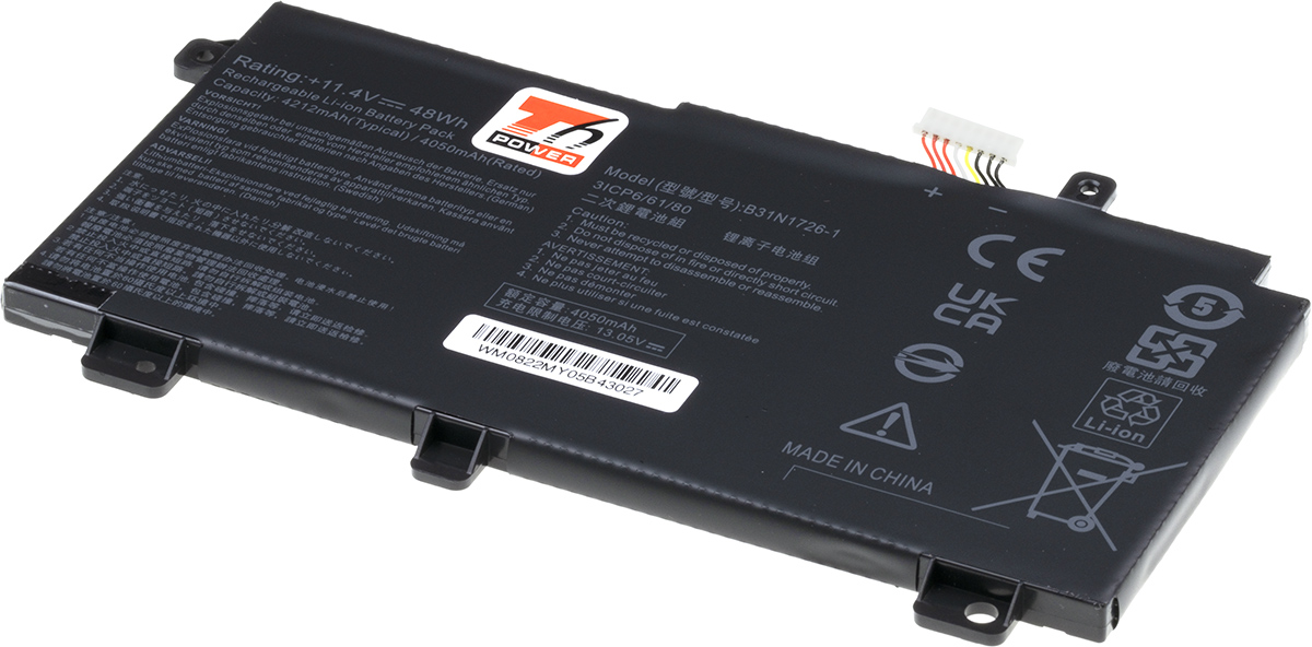 Batéria T6 Power pre Asus TUF FA506, FX504, FX505, FX506, FX706, 4210mAh, 48Wh, 3cell, Li-pol