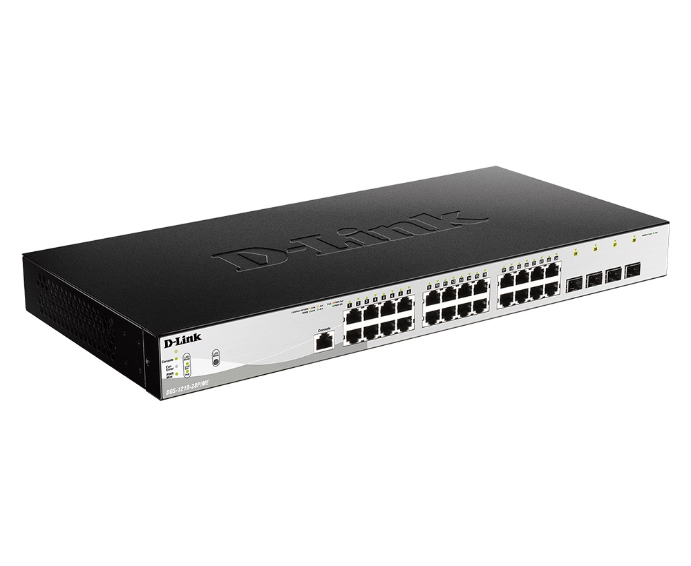 D-Link DGS-1210-28P/ ME/ E 24x 1G PoE + 4x 1G SFP Metro Ethernet Managed Switch - AKCIA zľava 60%! 