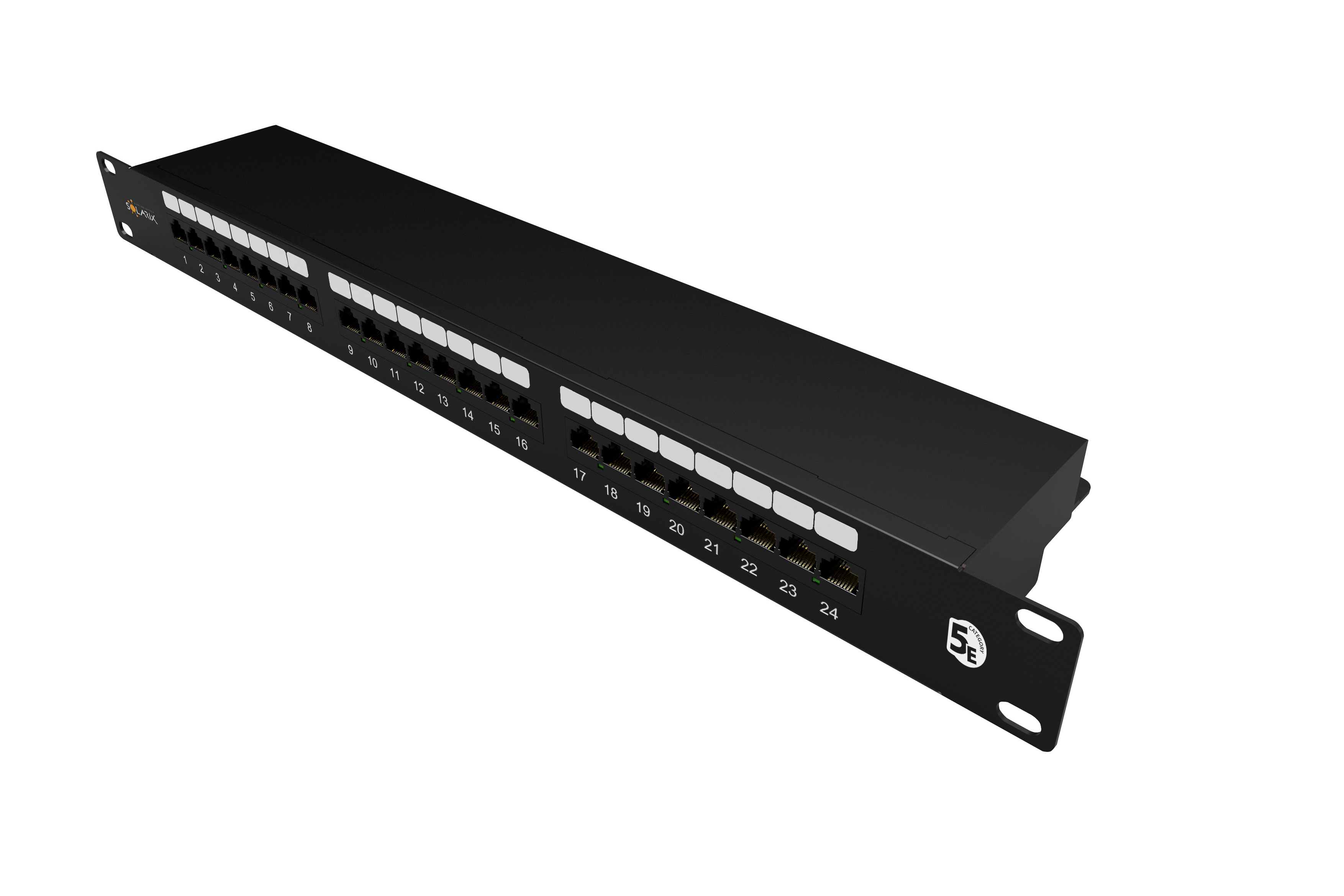 19" patch panel Solarix 24 x RJ45 CAT5E STP 1U SX24-5E-STP-BK-N 