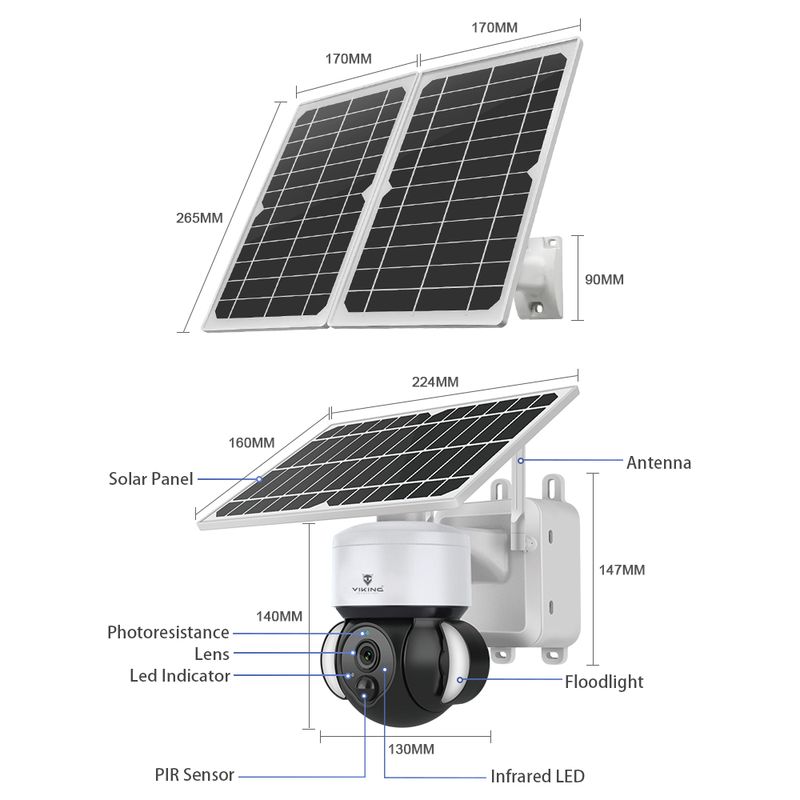 Viking solárna outdoorová HD kamera HDs02 4G, bílá 