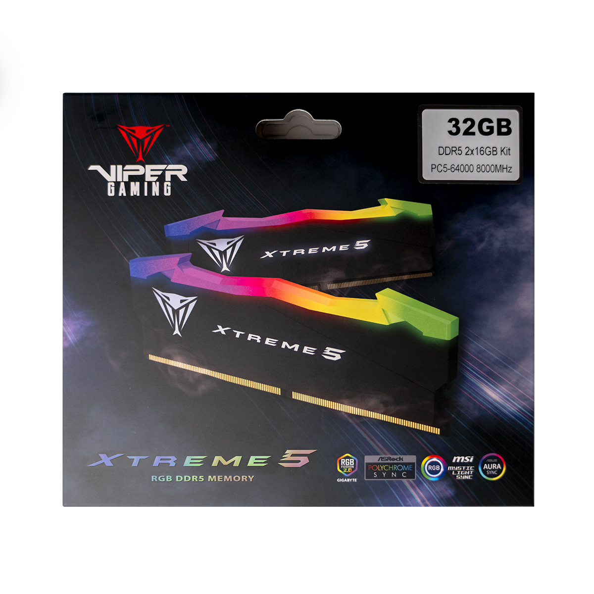 Patriot Viper Xtreme 5/ DDR5/ 32GB/ 7600MHz/ CL36/ 2x16GB/ RGB/ Black 