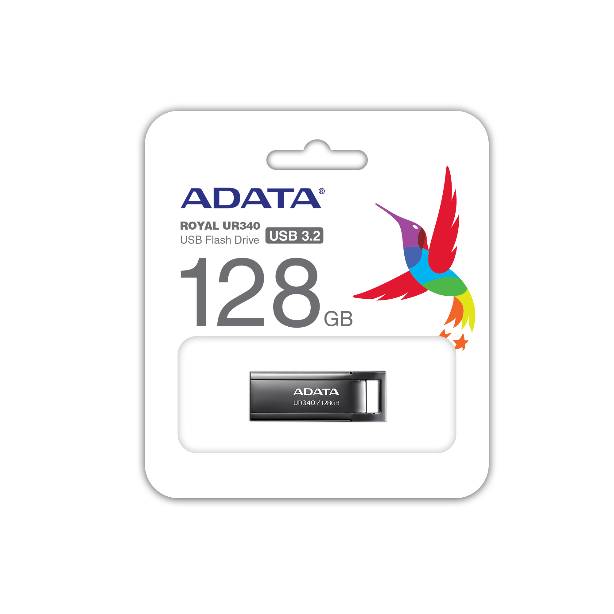 ADATA UR340/ 128GB/ 100MBps/ USB 3.2/ USB-A/ Černá 