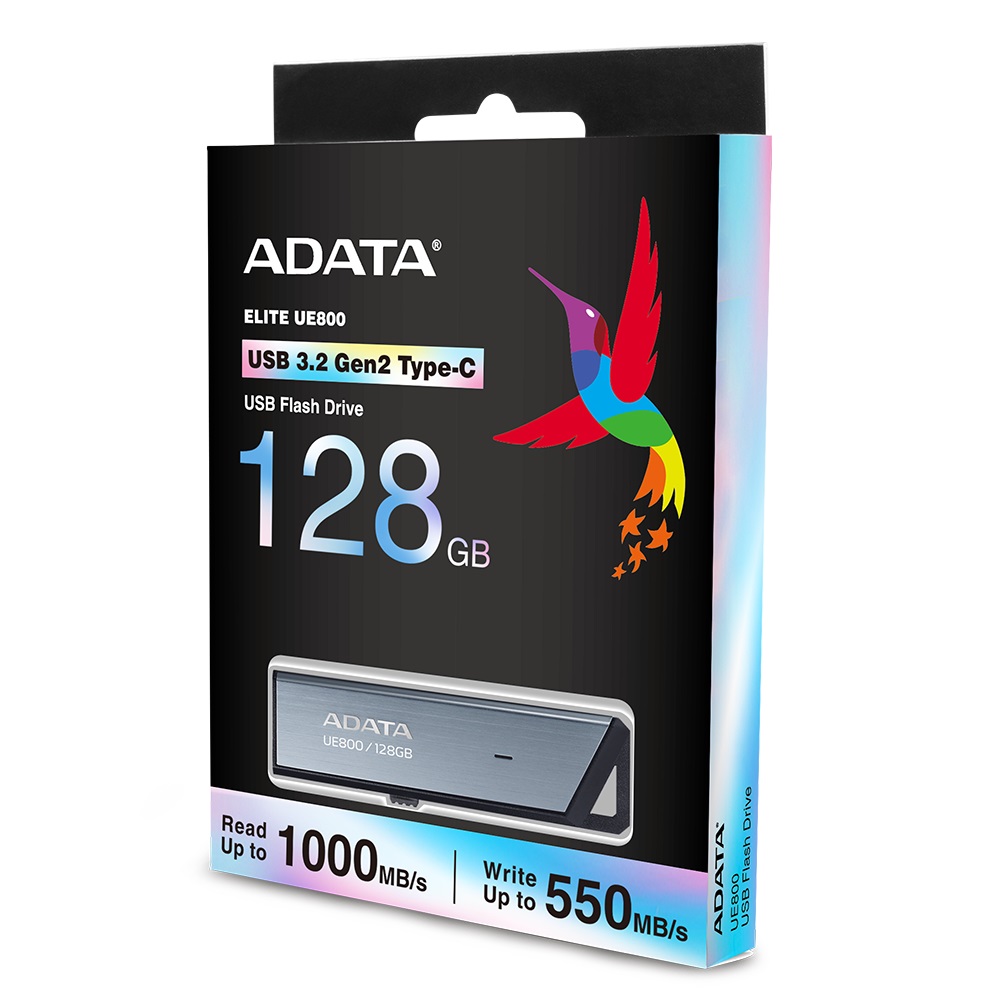 ADATA UE800/ 128GB/ 1000MBps/ USB 3.2/ USB-C/ Stříbrná 