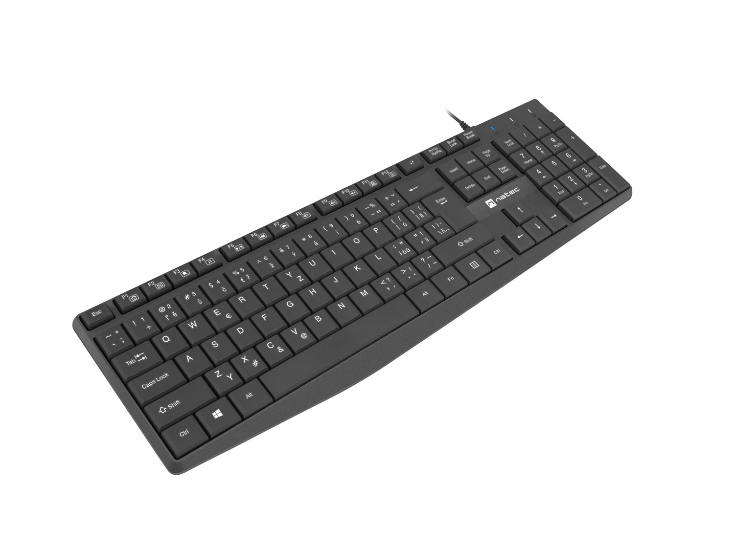 Natec klávesnica Nautilus 2/ Drôtová USB/ CZ- SK layout/ Čierna 