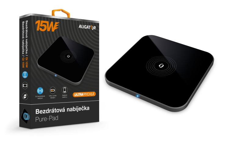 ALIGATOR bezdrátová nabíječka Aligator Pure-Pad 15W, černá