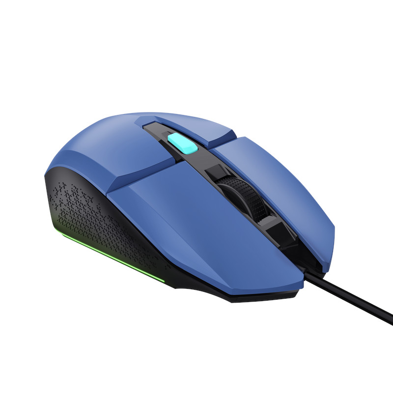 TRUST GXT 109 FELOX/ Herná/ Optická/ Pre pravákov/ 6 400 DPI/ Drôtová USB/ Modrá 