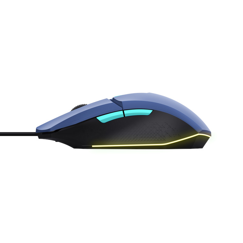 TRUST GXT 109 FELOX/ Herná/ Optická/ Pre pravákov/ 6 400 DPI/ Drôtová USB/ Modrá 