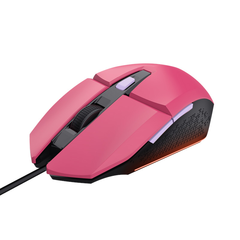 TRUST GXT 109 FELOX/ Herná/ Optická/ Pre pravákov/ 6 400 DPI/ Drôtová USB/ Ružová 