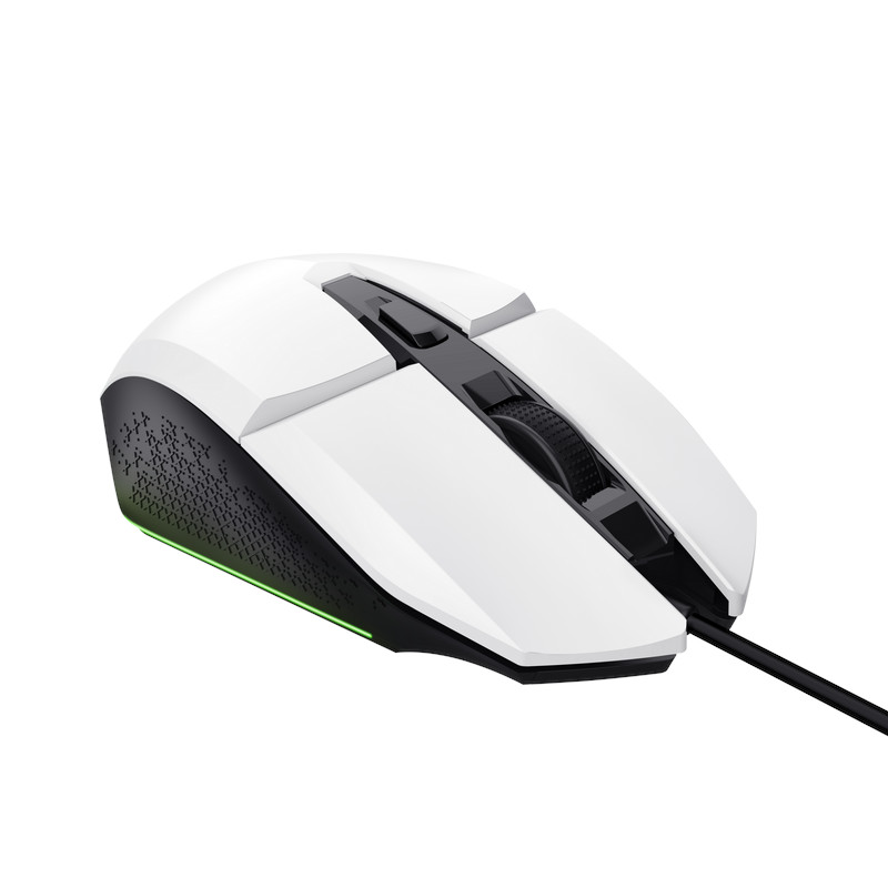 TRUST GXT 109 FELOX/ Herná/ Optická/ Pre pravákov/ 6 400 DPI/ Drôtová USB/ Biela 