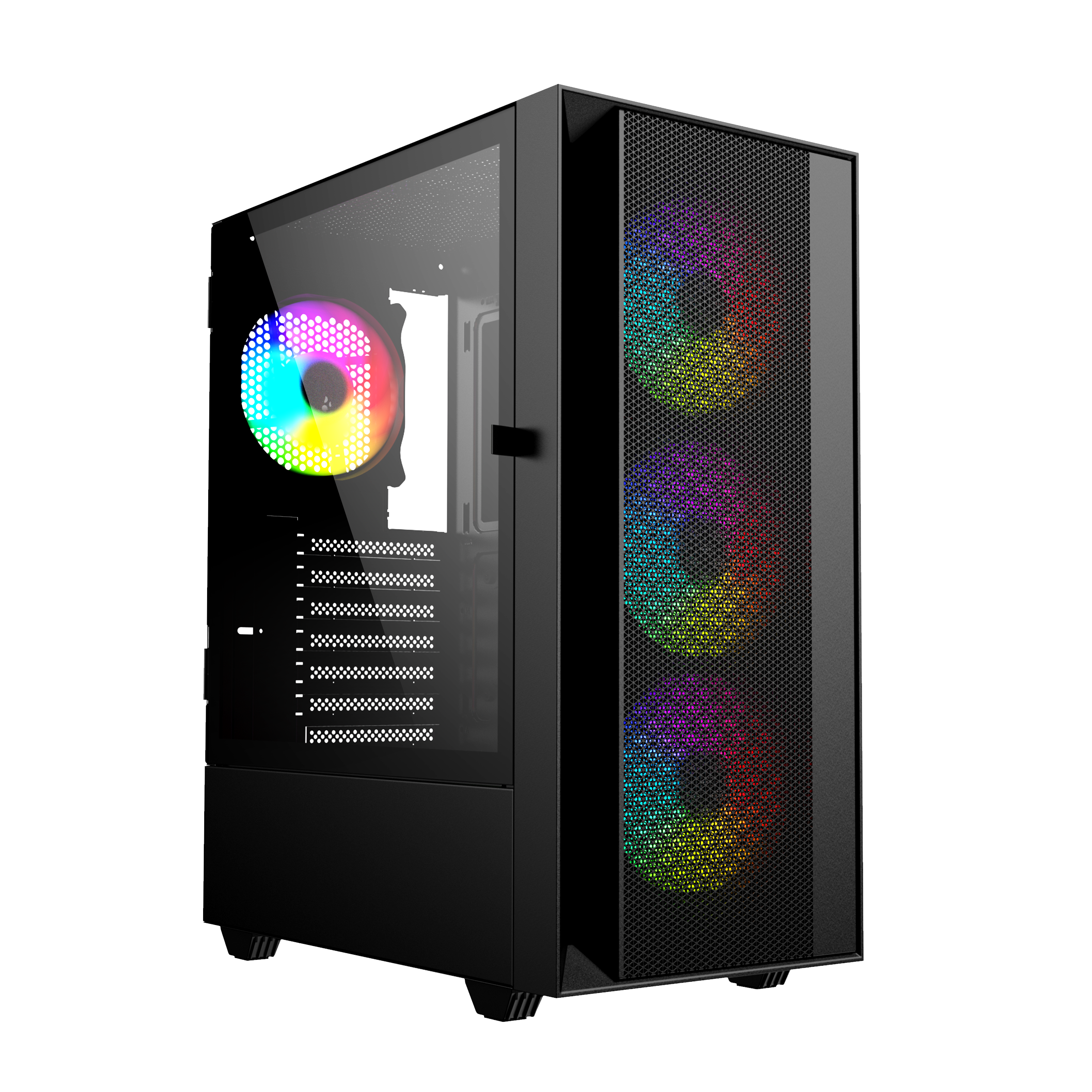 Gembird Fornax 4000 ARGB/ Midi Tower/ Transpar./ Čierna 