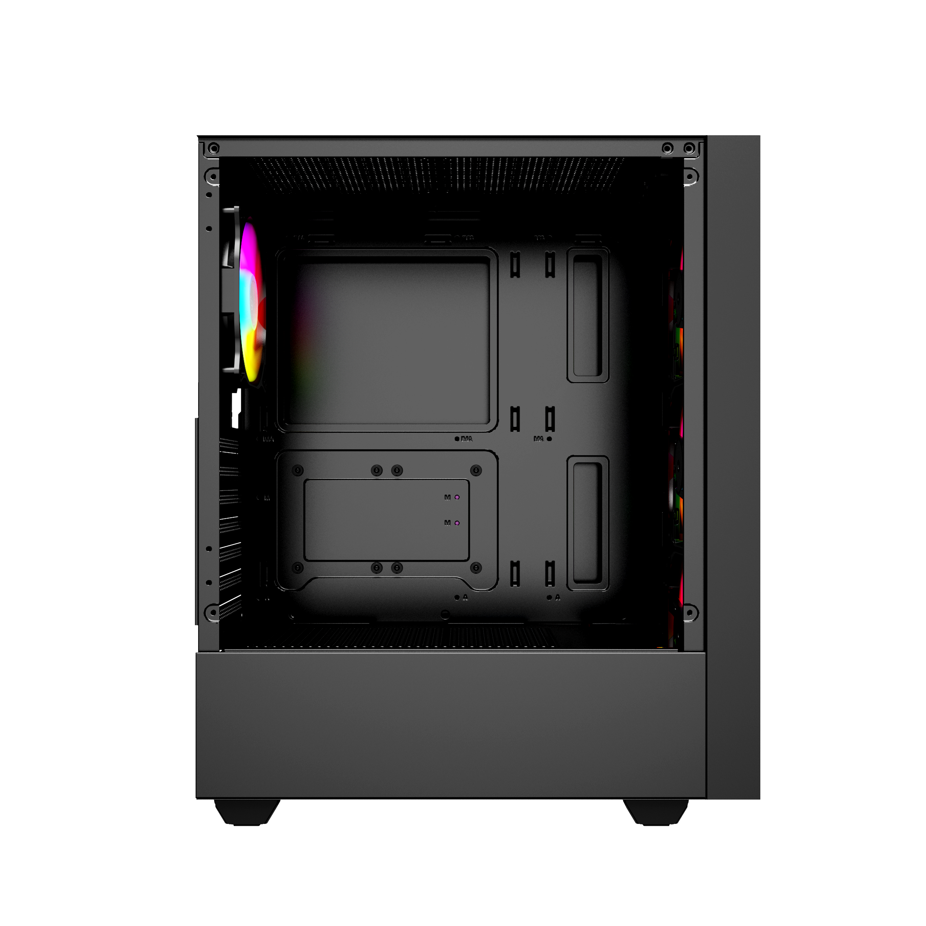 Gembird Fornax 4000 ARGB/ Midi Tower/ Transpar./ Čierna 
