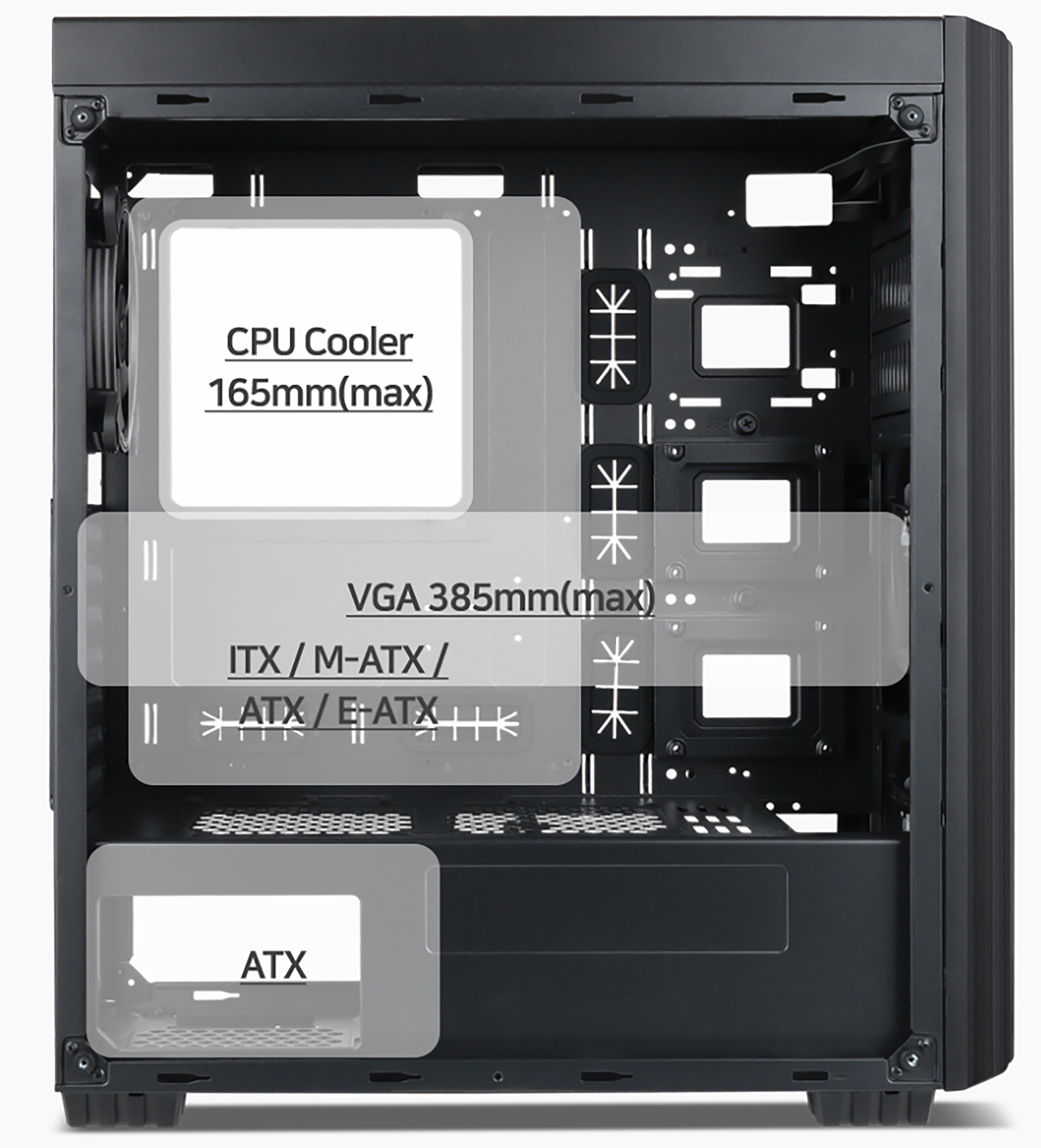 GEMBIRD COMPUTER FORNAX K500/ MIDI TOWER/ ČERNÁ 