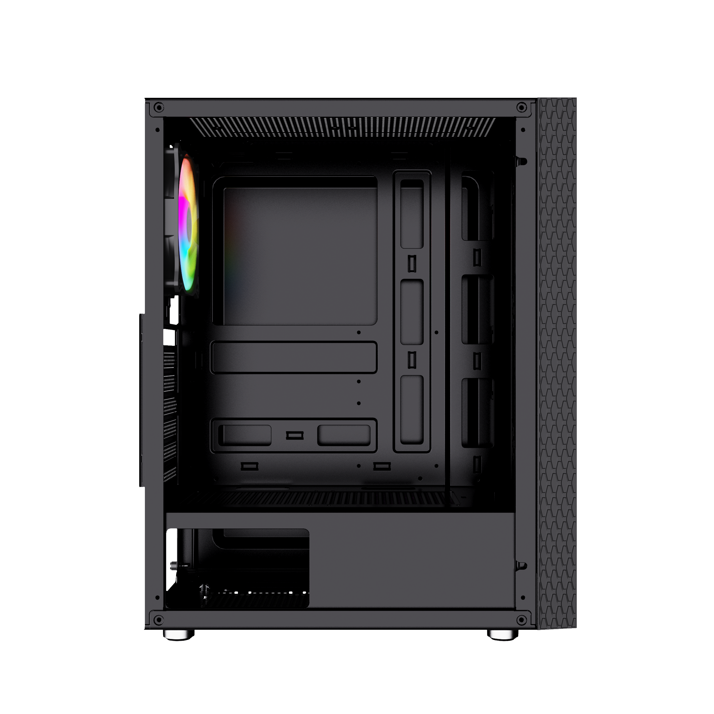 Gembird Computer Fornax 2500 ARGB/ Midi Tower/ Transpar./ Čierna 