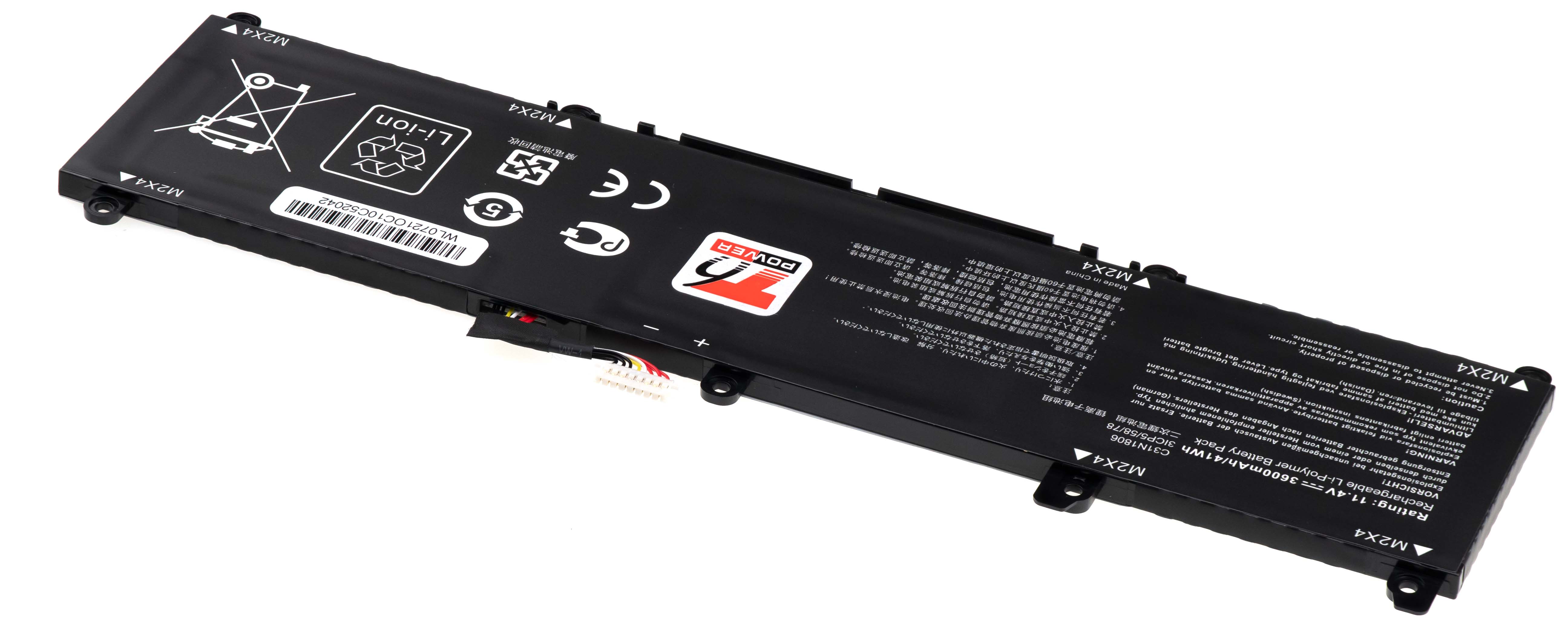 Batéria T6 Power pre Asus VivoBook S13 S330F, S330U, X330F, X330U, 3600mAh, 41Wh, 3cell, Li-pol 