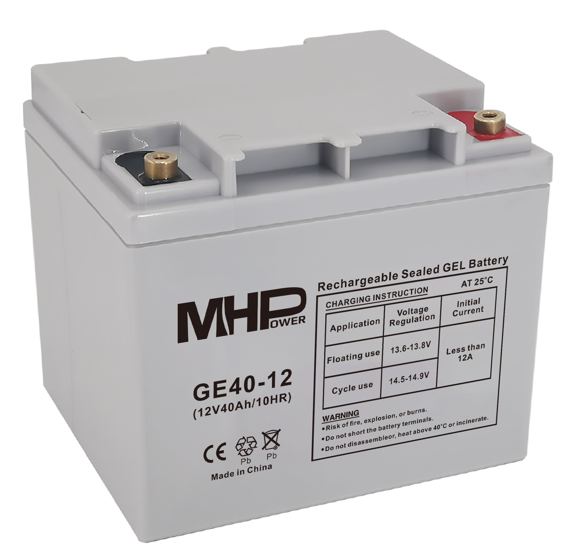 MHPower GE40-12 Gélový akumulátor 12V/ 40Ah