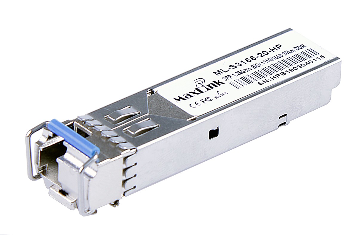 MaxLink 1.25G SFP HP modul, WDM(BiDi), SM, Tx 1310/ Rx1550nm, 20km, 1x LC , DDM, HP kompatibilní