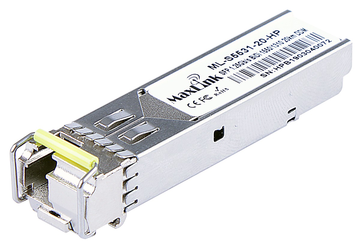 MaxLink 1.25G SFP HP modul, WDM(BiDi), SM, Tx 1550/ Rx1310nm, 20km, 1x LC, DDM, HP kompatibilní