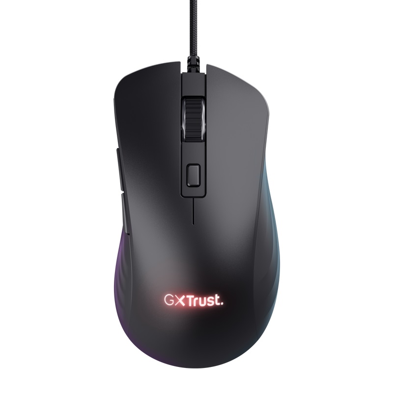 Trust GXT924 YBAR+/ Herná/ Optická/ Pre pravákov/ 25 600 DPI/ Drôtová USB/ Čierna