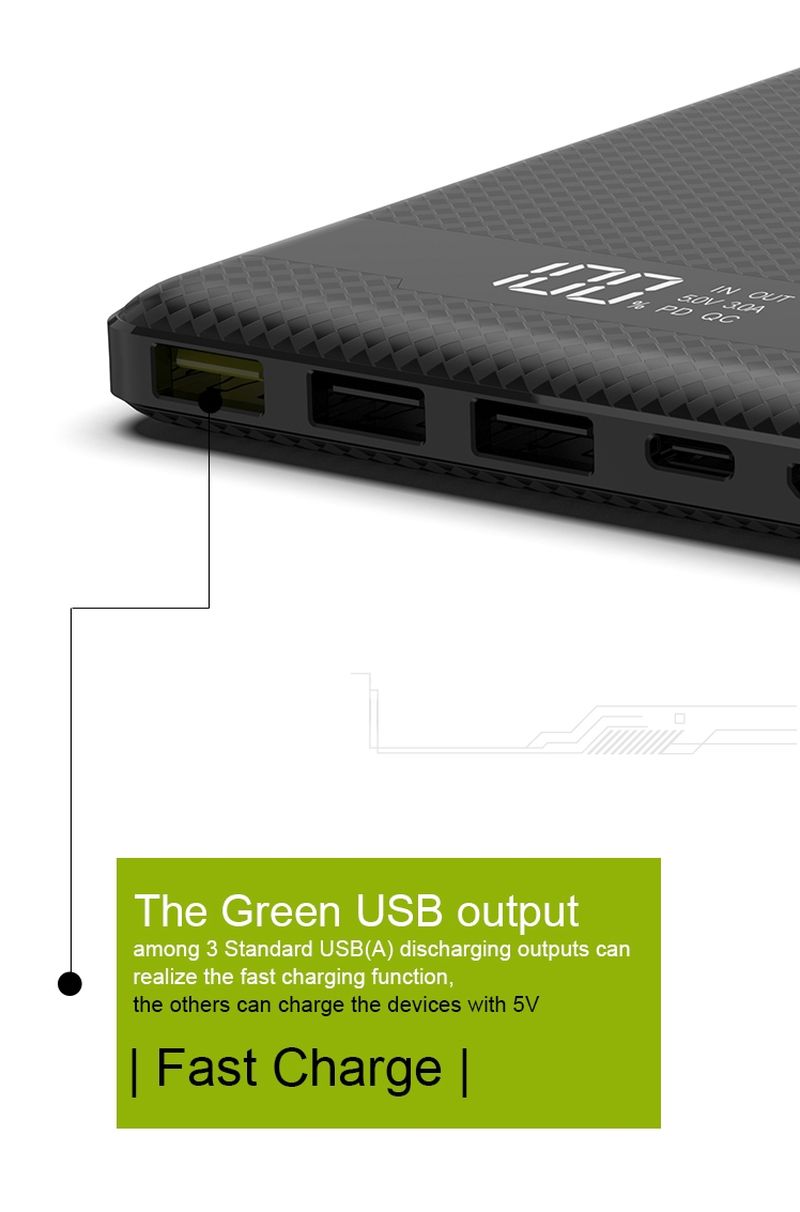 VIKING POWER BANK PN-962PD QC3.0 20000mAh, QUICK CHARGE 3.0, Čierna 