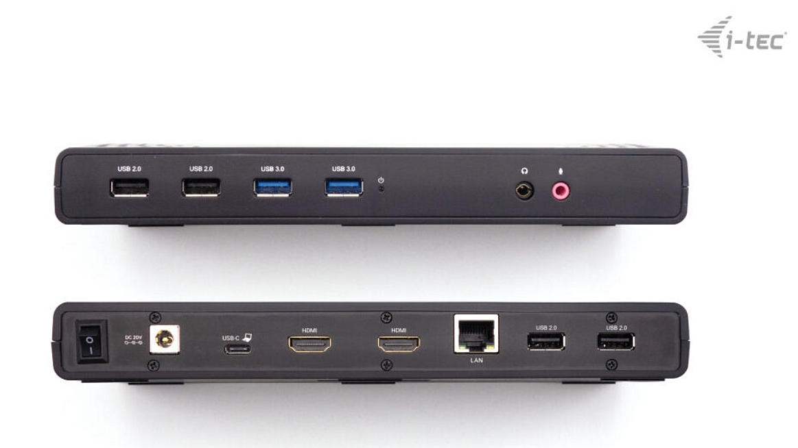 i-tec USB 3.0/ USB-C/ Thunderbolt, 2x HDMI Docking Station, PD 100W 