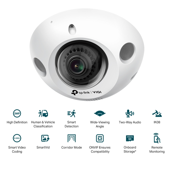 VIGI C230 Mini (2.8mm) 2MP Dome Network Cam 