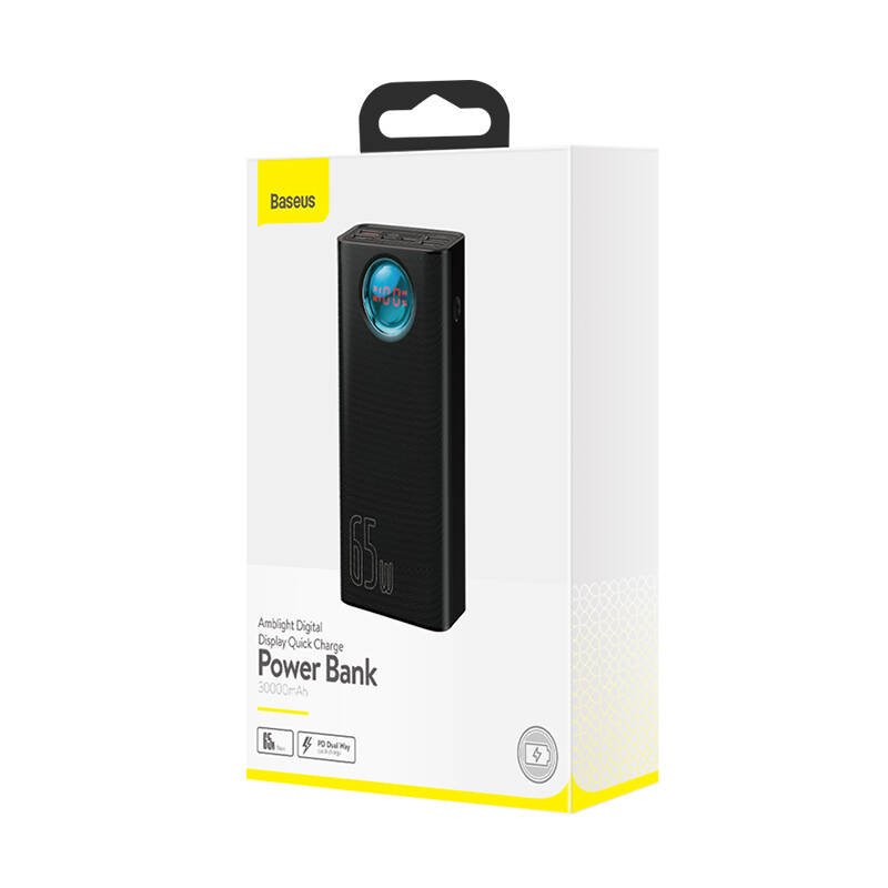 Baseus PPLG000101 Amblight Digital Display Powerbanka 30000mAh 65W Black 