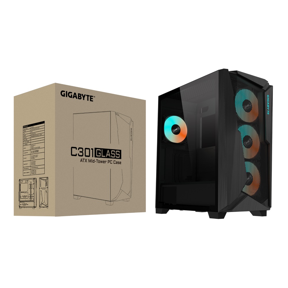 GIGABYTE C301 GLASS/ Midi Tower/ Transpar./ Čierna 