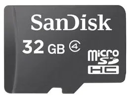 Sandisk/ micro SDHC/ 32GB/ Class 4/ + Adaptér/ Čierna