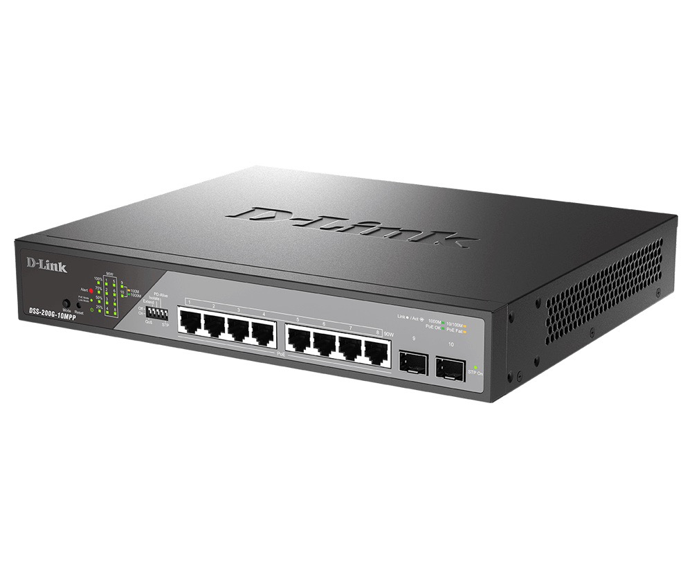 D-Link DSS-200G-10MPP/ E 10-Port Gigabit Ethernet PoE++ Surveillance Switch 