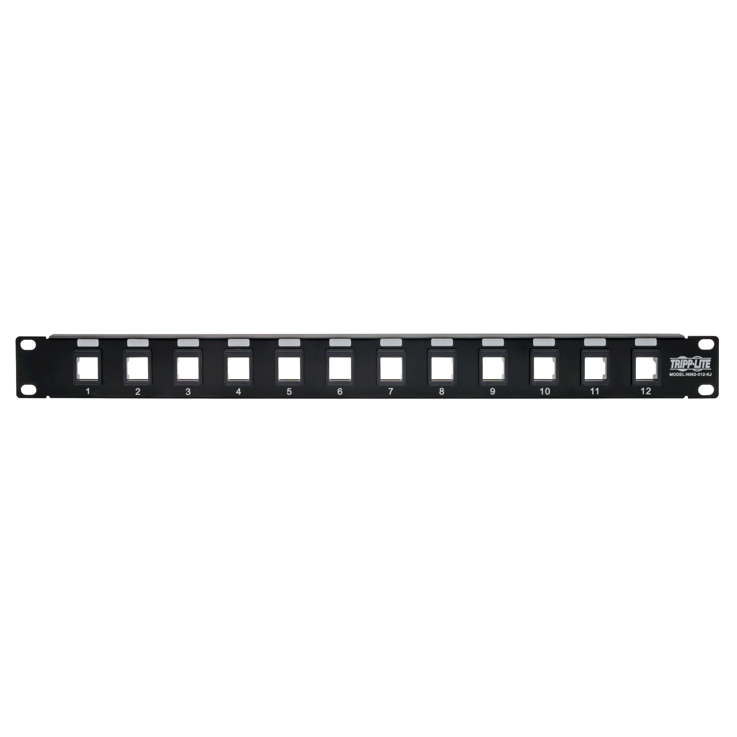 Tripplite Patch Panel 12-Port 1U Rack Netienený, Keystone/ Multimedia, RJ45 Ethernet, USB, HDMI, Cat5e/ 6 