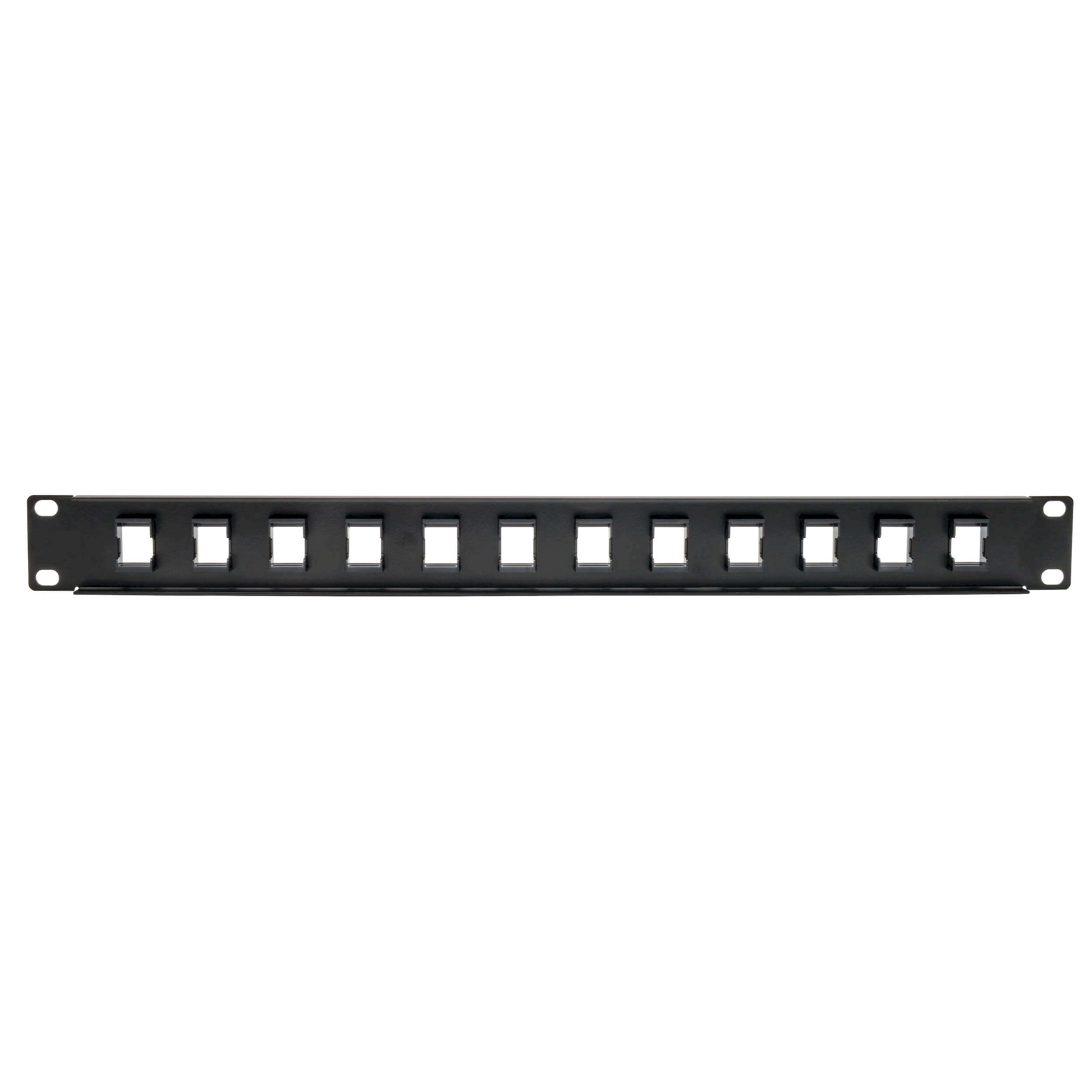 Tripplite Patch Panel 12-Port 1U Rack Netienený, Keystone/ Multimedia, RJ45 Ethernet, USB, HDMI, Cat5e/ 6 