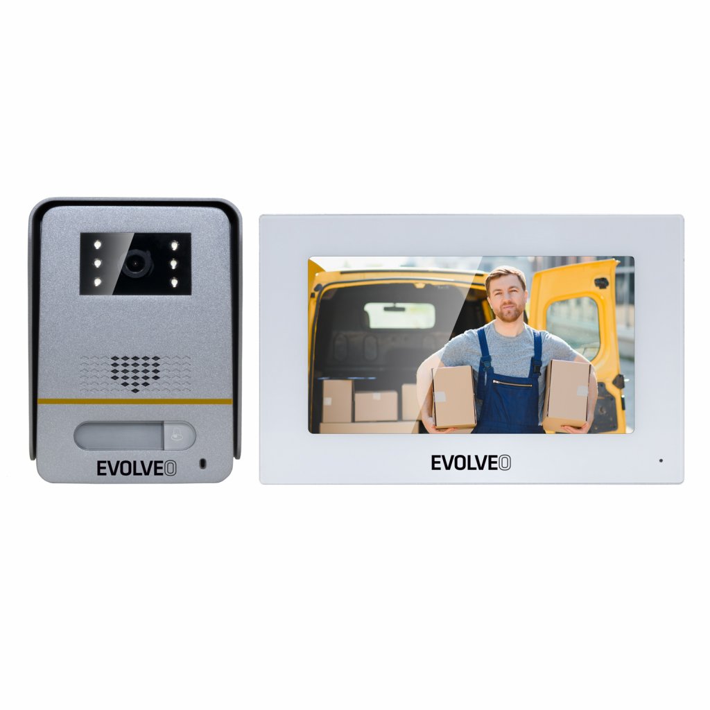EVOLVEO DoorPhone AP1-2, drôtový videotelefón s aplikáciou, biely 
