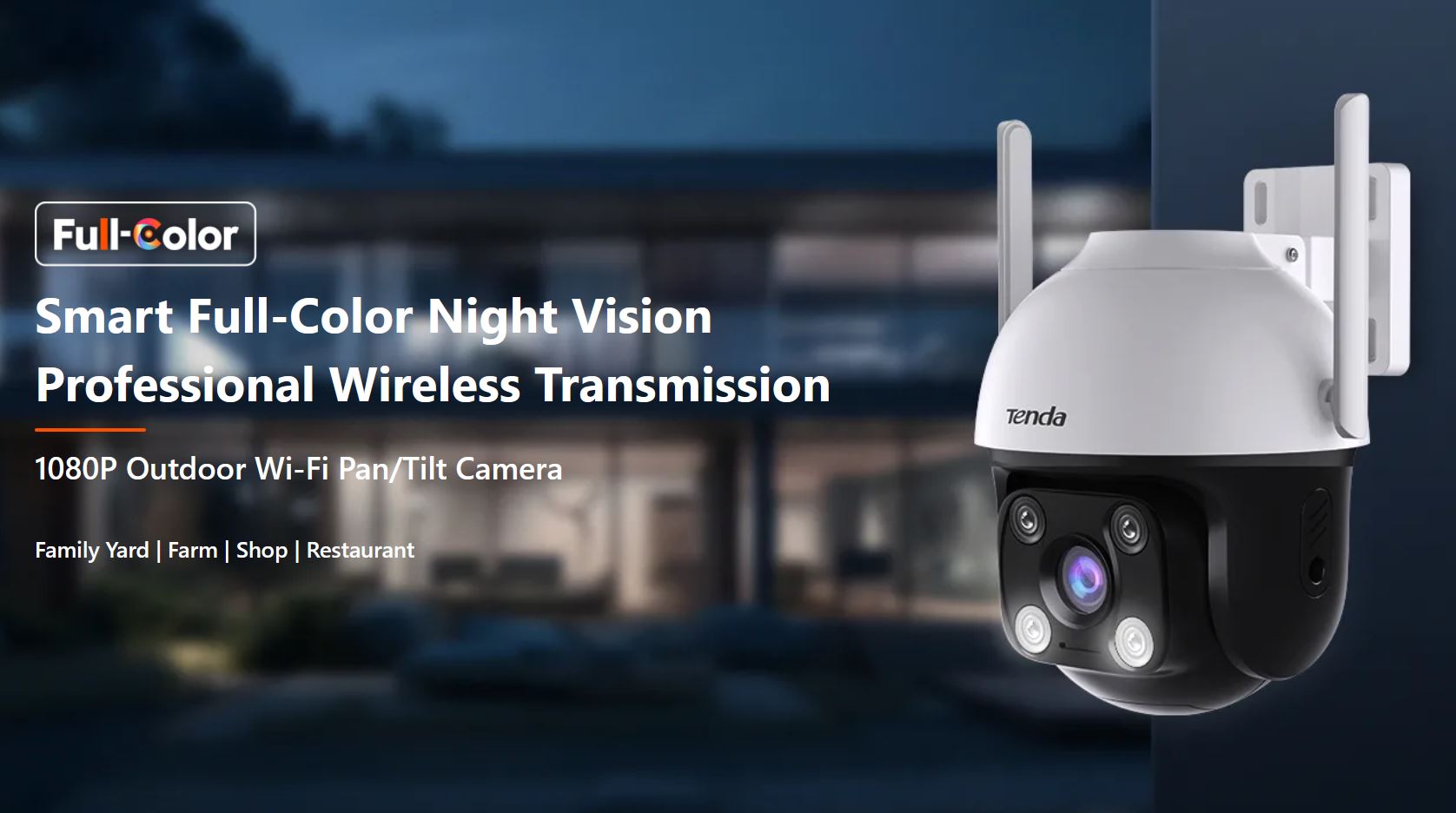 Tenda RH3-WCA - Venkovní otočná IP65 Wi-Fi FullHD kamera, noční LED, audio, detekce pohybu, CZ app 
