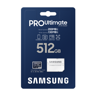 Samsung PRO Ultimate/ micro SDXC/ 512GB/ 200MBps/ UHS-I U3 / Class 10/ + Adaptér/ Modrá 