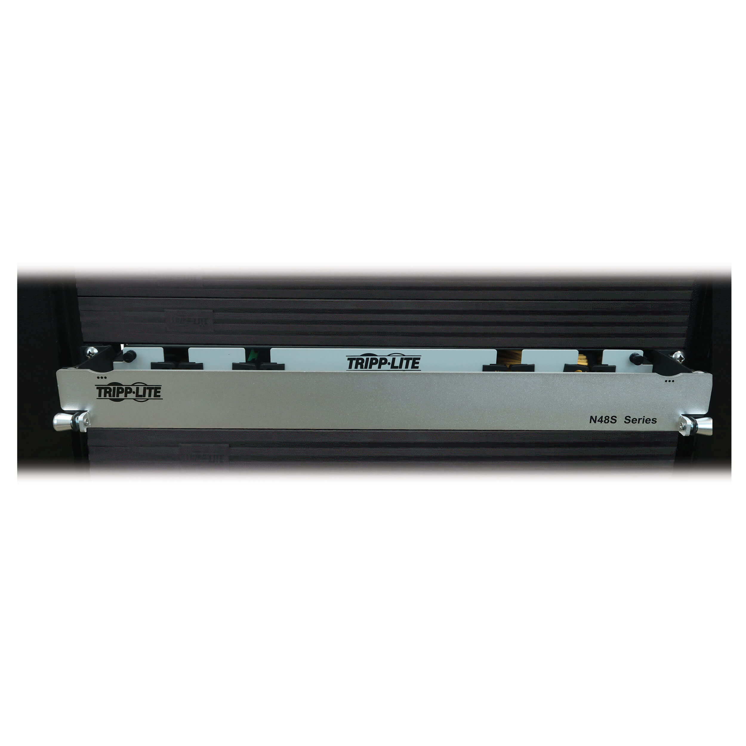 Tripplite Patch panel 1U, 6x (4x Duplex M/ M LC/ LC) 8F Trunk Cables, OS2 Singlemode, 10m 