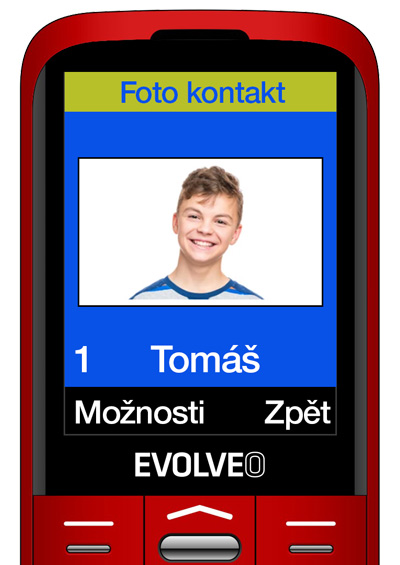 EVOLVEO EasyPhone XO, mobilný telefón pre seniorov s nabíjacím stojanom (červená farba) 