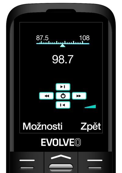 EVOLVEO EasyPhone XO, mobilný telefón pre seniorov s nabíjacím stojanom (čierna farba) 