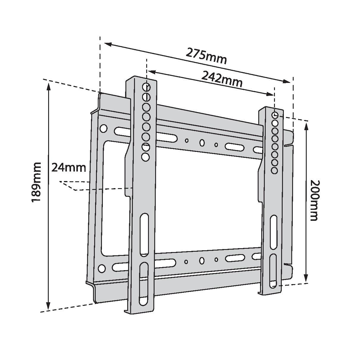 TB TV wall mount TB-250 až 42", 40kg max VESA 200x200 