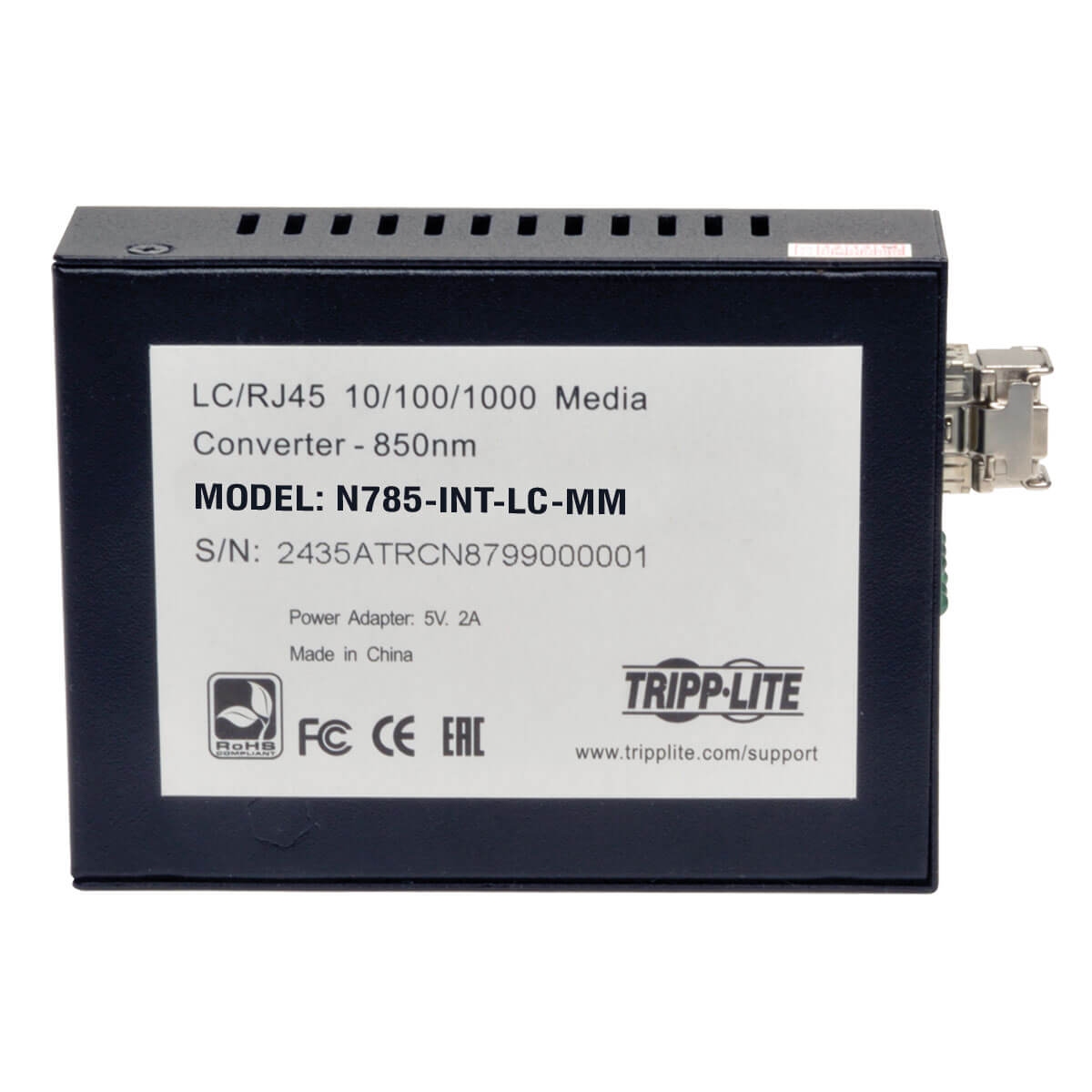 Tripplite Konvertor z optických vlákien na Ethernet, 10/ 100/ 1000Mb/ s, LC Multimode, 850nm, max.550m 
