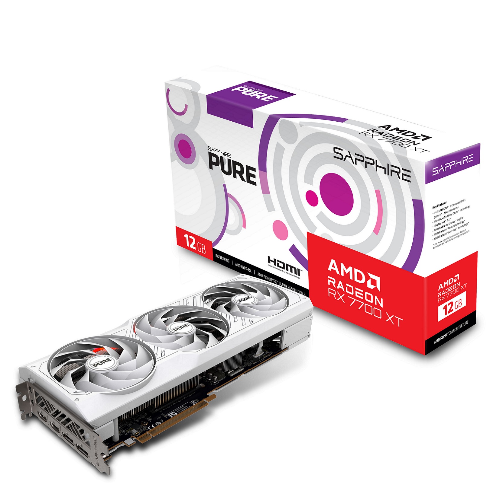 Sapphire PURE Radeon RX 7700 XT/ 12GB/ GDDR6 