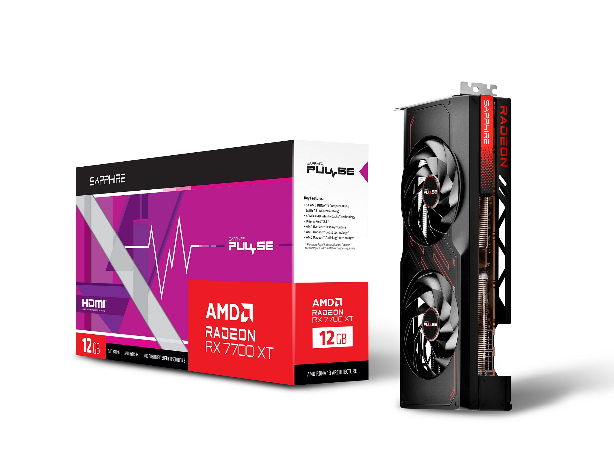 Sapphire PULSE Radeon RX 7700 XT/ 12GB/ GDDR6 