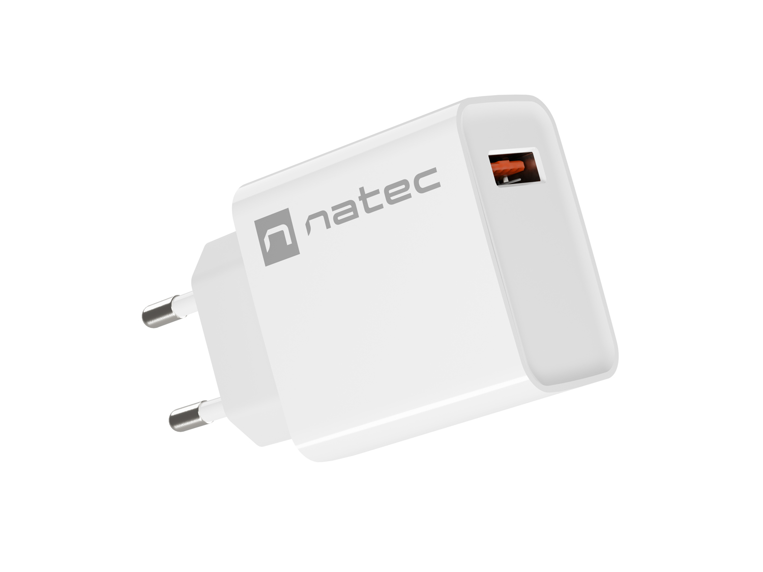 Univerzálna nabíjačka Natec RIBERA 18W 1X USB-A, biela 