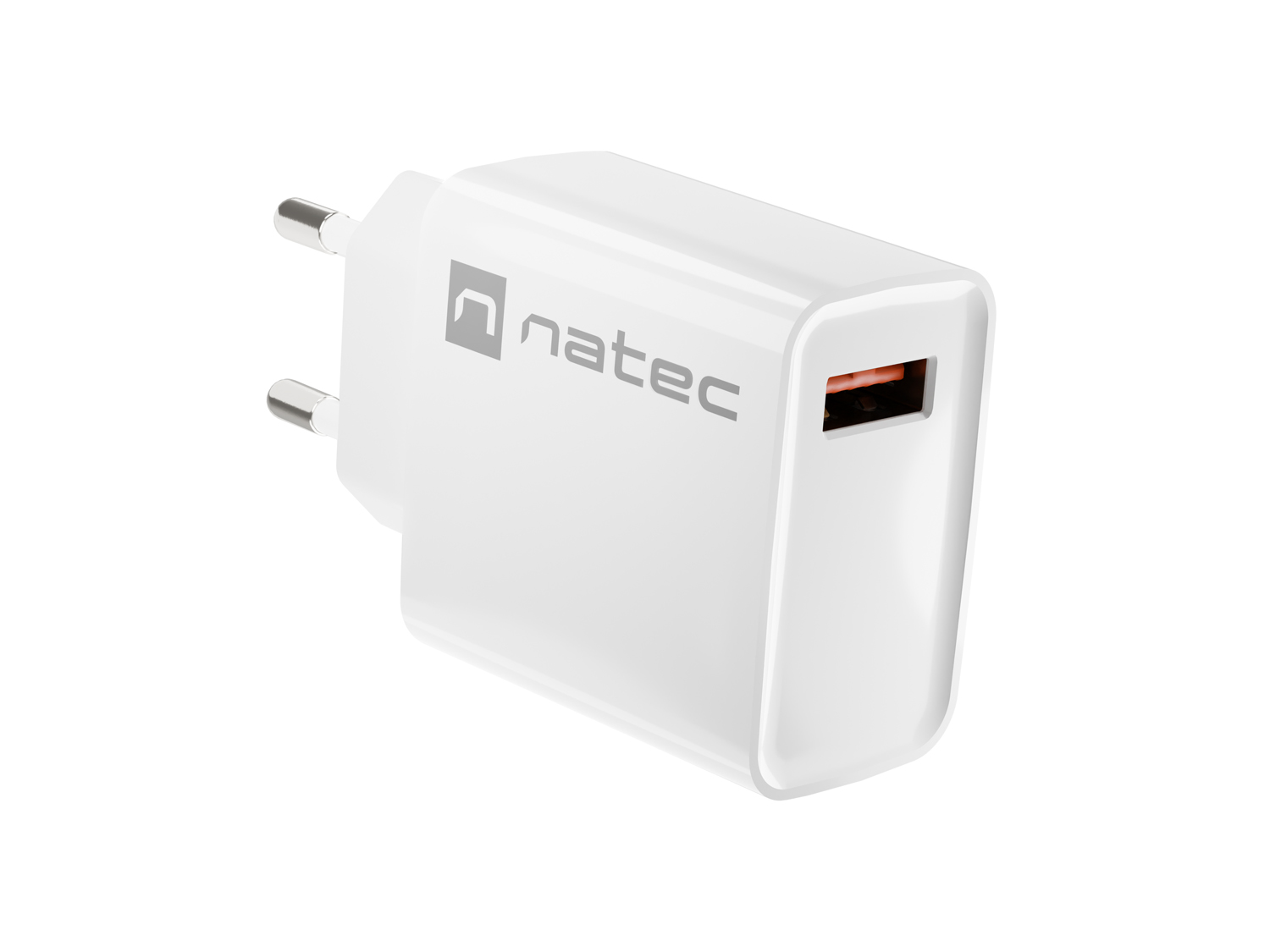 Universální nabíječka Natec RIBERA 18W 1X USB-A, bílá 