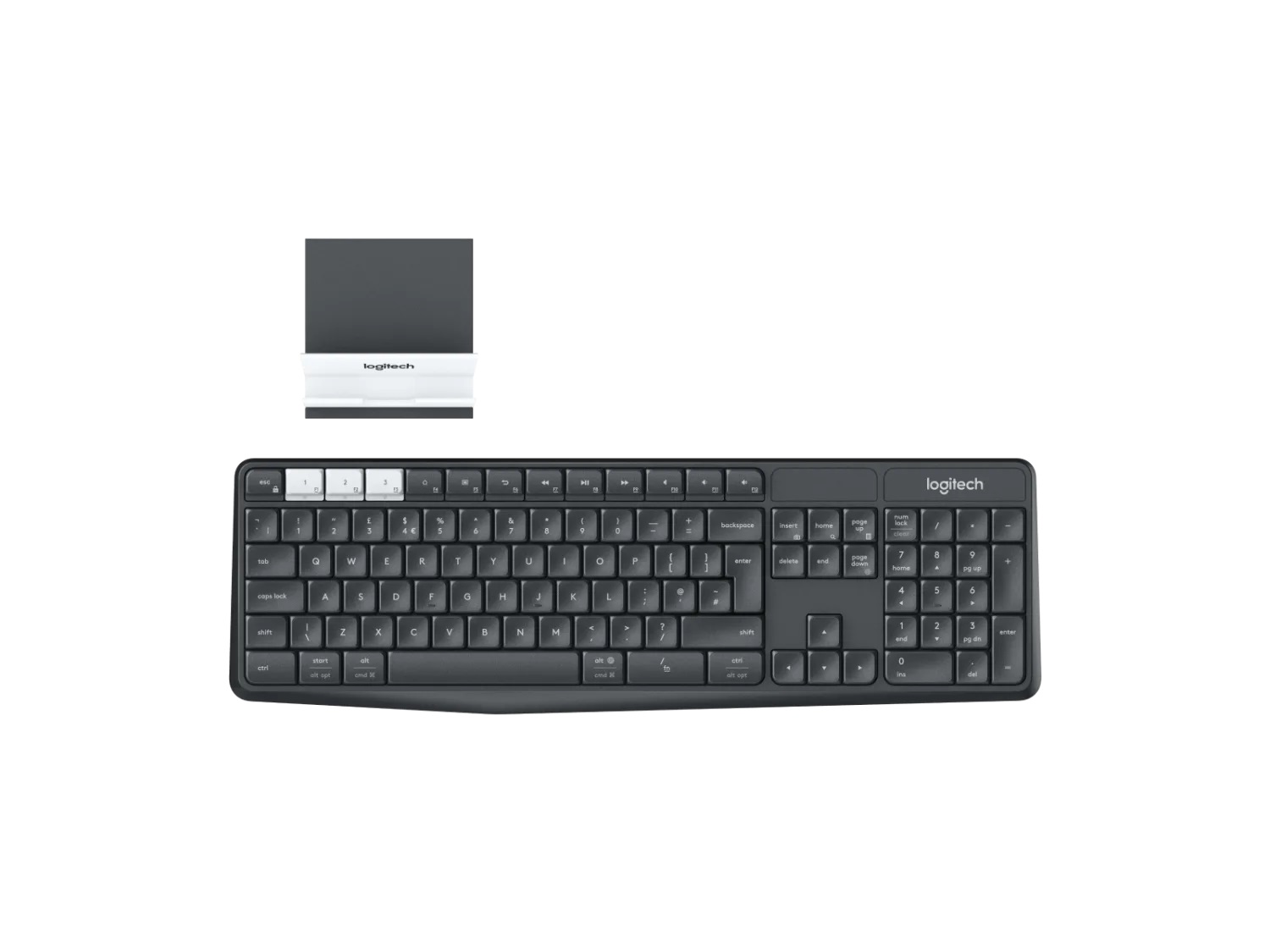 Logitech K375s/ Bezdrôtová USB + Bluetooth/ US layout/ Čierna