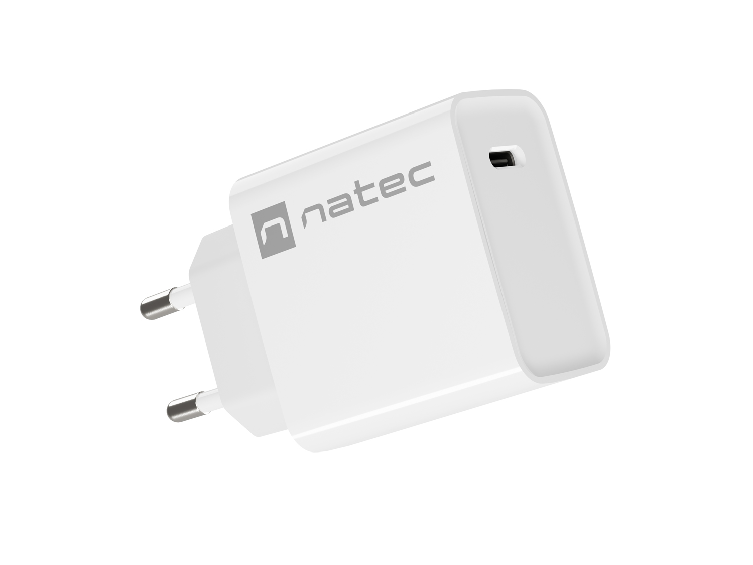 Univerzálna nabíjačka Natec RIBERA 20W 1X USB-C, biela 