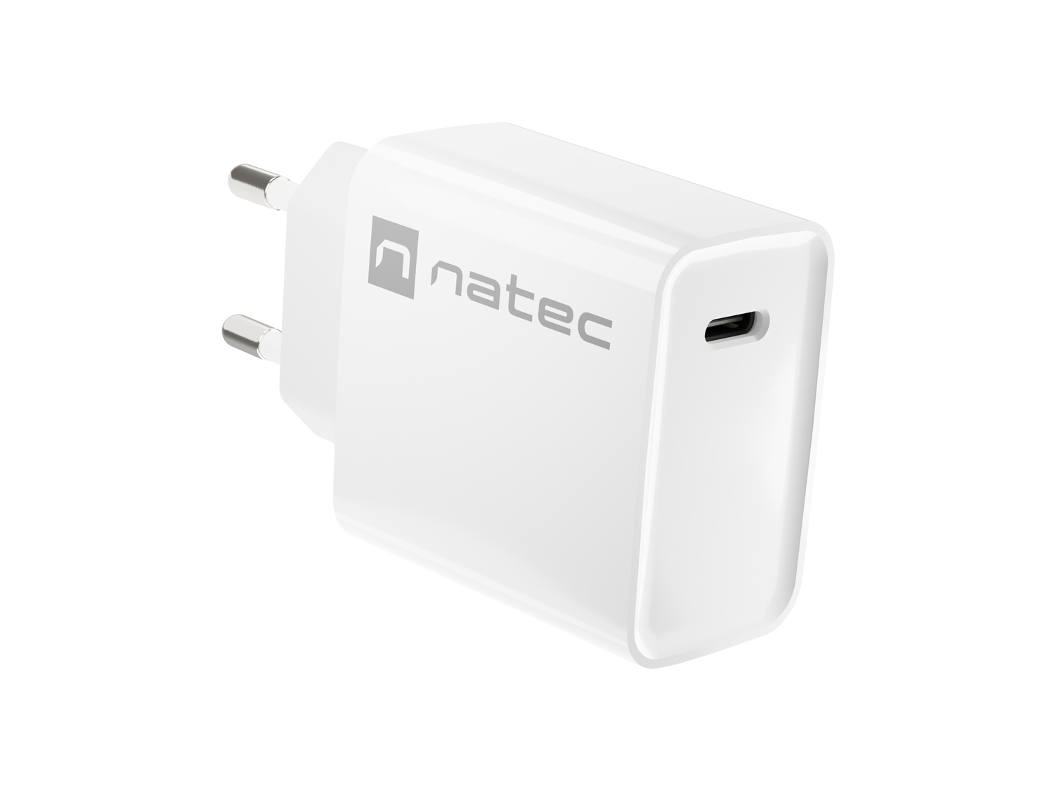 Univerzálna nabíjačka Natec RIBERA 20W 1X USB-C, biela 