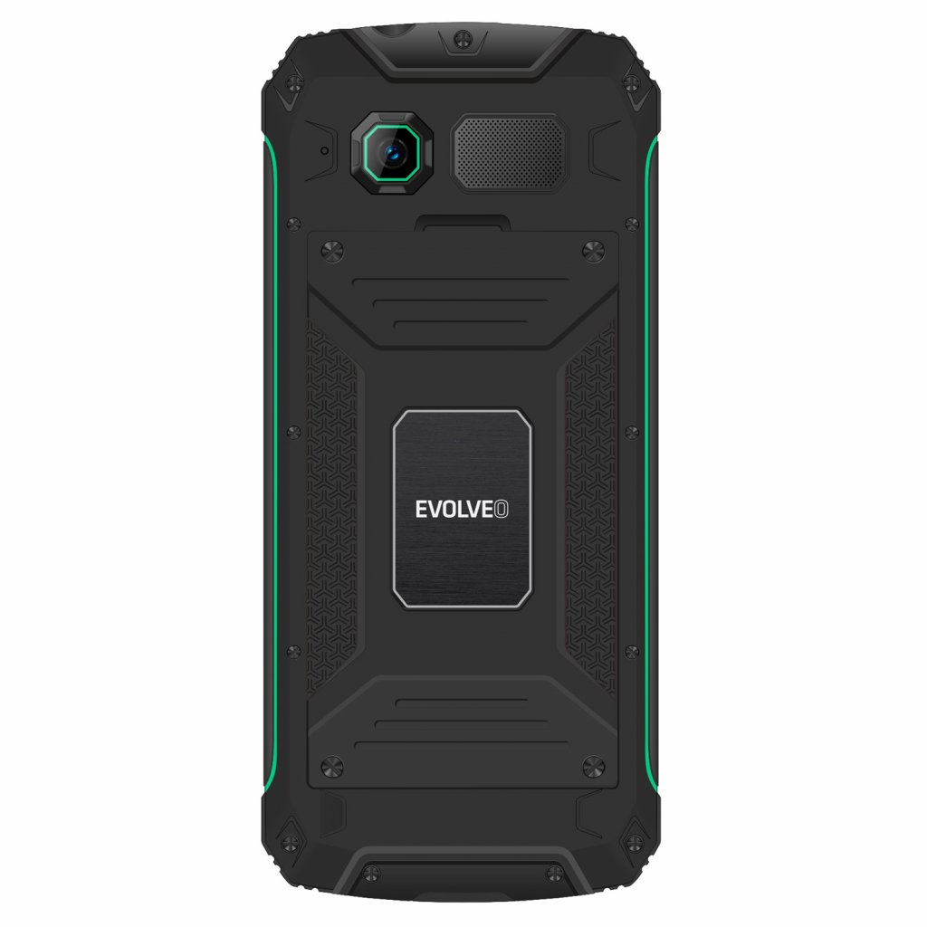 EVOLVEO StrongPhone W4, vodotesný odolný Dual SIM telefón, čierno-zelená 